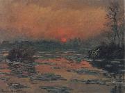 Sunset on the Seine in Winter Claude Monet